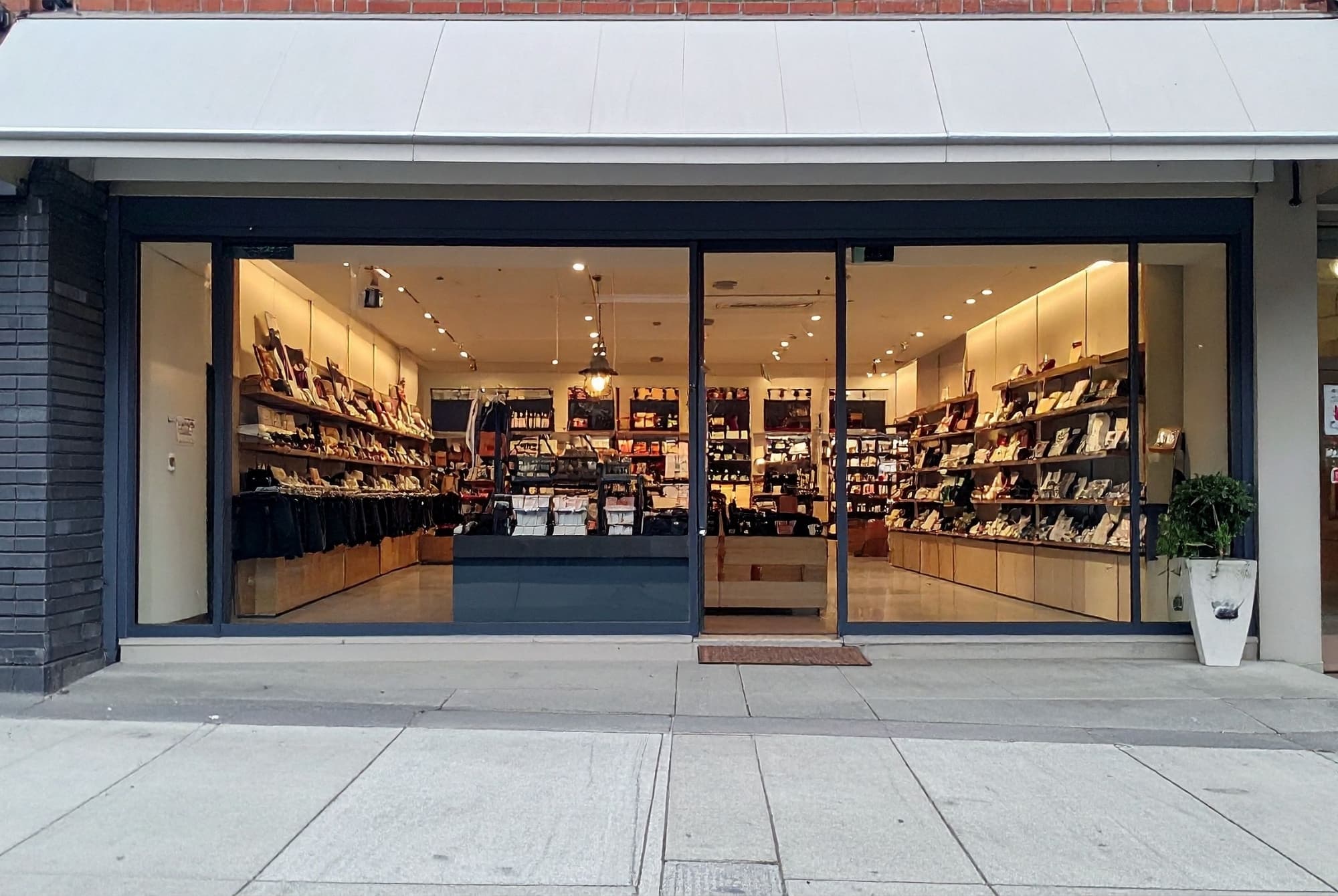 Commercial storefront window cleaning in downtown Guelph Ontario